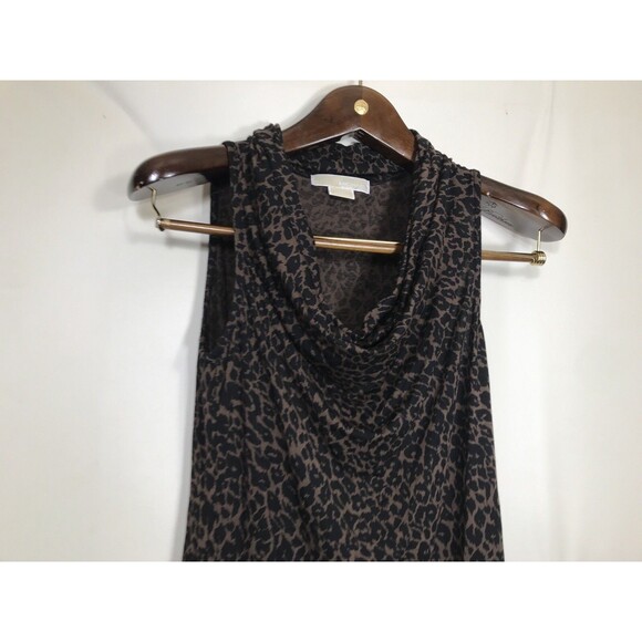 Michael Kors Womens Size Xs Leopard Cheetah Sleeveless Tank Blouse - Picture 3 of 5